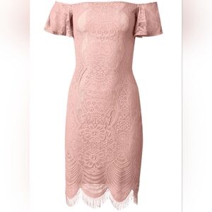 Elegant Pink Lace Dress